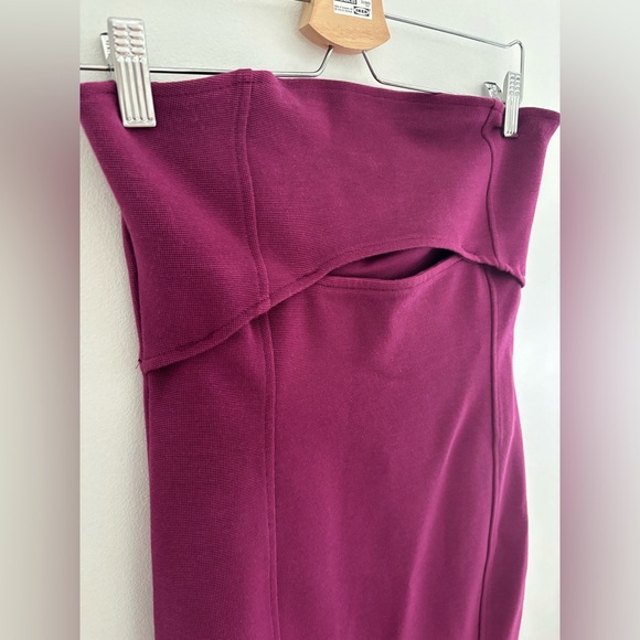 Anthropologie Merlot Ribbed Cutout Strapless Dress - Picture 5 of 9